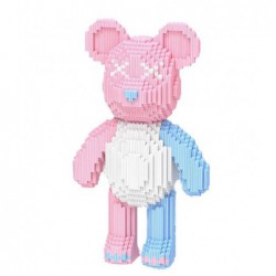 3D конструктор 3031 дит. Magic Blocks ведмедик Bearbrick Рожевий з блакитним 55 див.