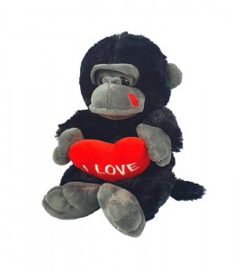 м'яка іграшка мавпочка із серцем - фото