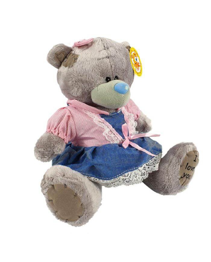Мишка Тедди, девочка в платъеце, мягкая игрушка (22 см.)