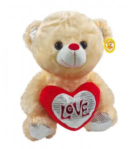 Ведмедик з серцем м'яка іграшка - фото