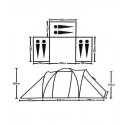 Схема расположения и размеров палатки 6 местной на 3 комнаты Lanyu 1699-3 - фото
