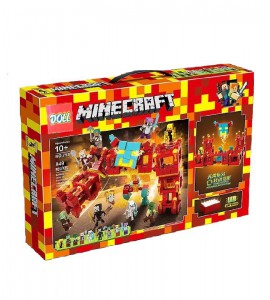 Конструктор *2В1* Майнкрафт Красная крепость огненного стража, Minecraft LEGO, 849 дет. LED подсветка