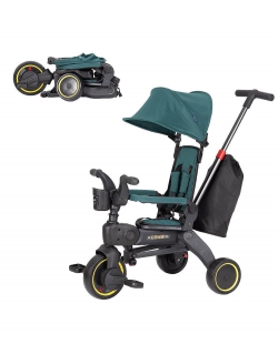Велосипед TILLY T-392 зелёного цвета с капюшоном и корзинкой