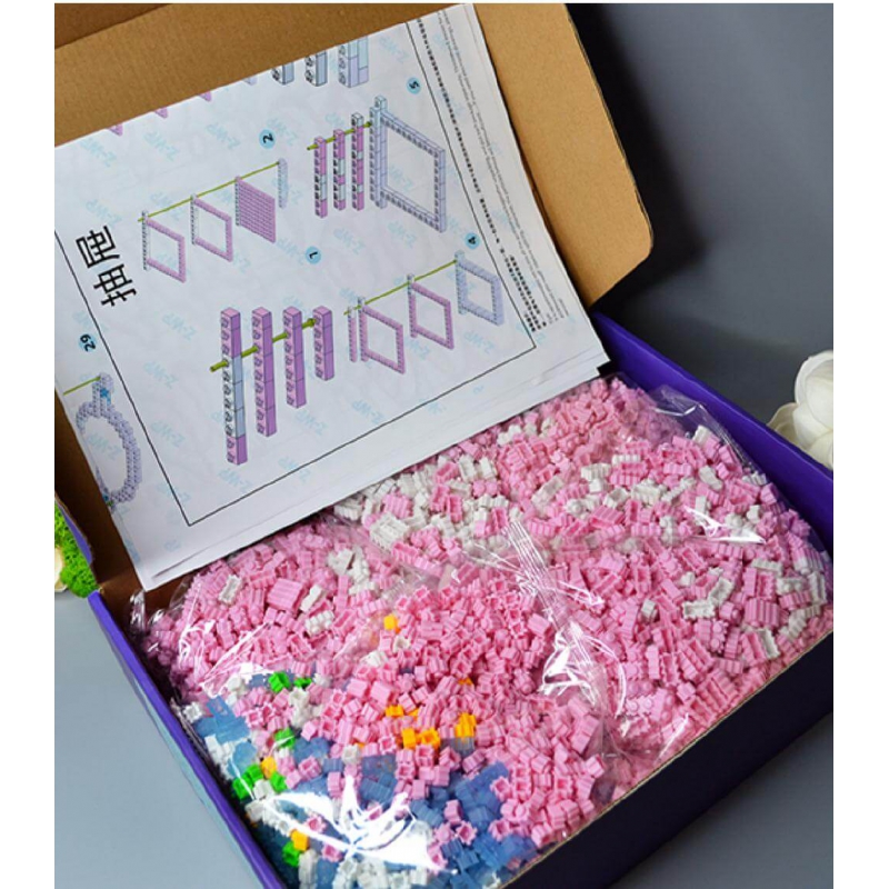 Набор деталей Magic Blocks Мишка Розовый до сборки
