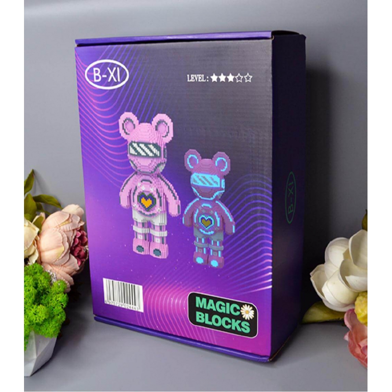Коробка конструктора Magic Blocks Ведмедик Бузковий 9004 — 4031 деталь