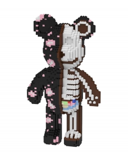 Собранная модель Bearbrick Скелет Magic Blocks 9085 — вид спереди, высота 40 см