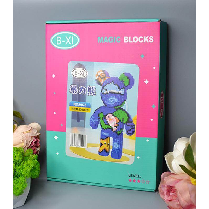 Коробка констурктора 9070 мишка Bearbrick *Океан*