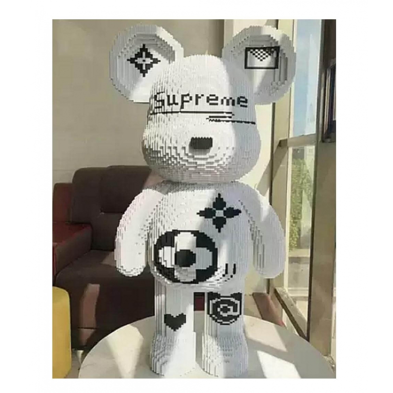 малюнок зібраний конструктор ведмедик Supreme білий 68 см.