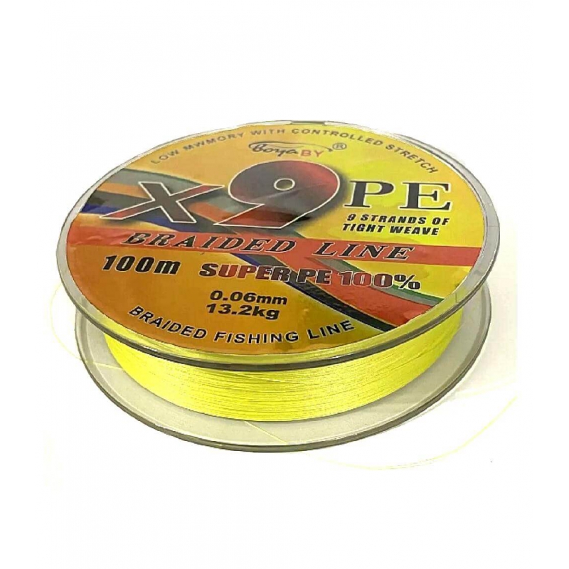 плетеный шнур Boyaby желтый 100 м.
