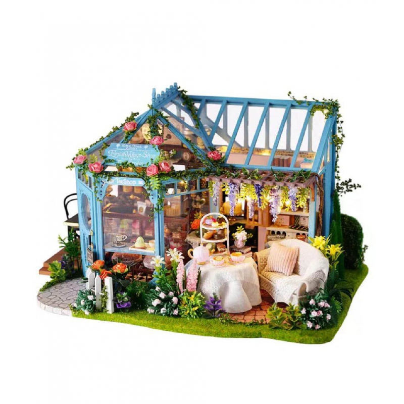 3D Румбокс Чайний будиночок «Рожевий сад»‎ DIY DollHouse + пилозахисний купол