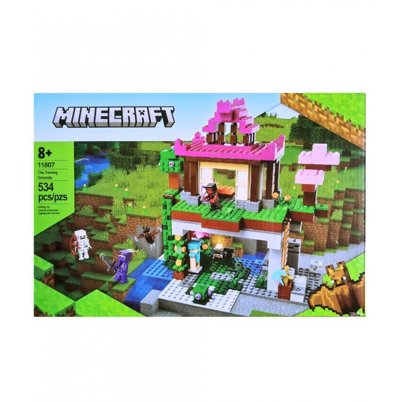 красочная коробка конструктора Площадка для тренировок майнкрафт 11807