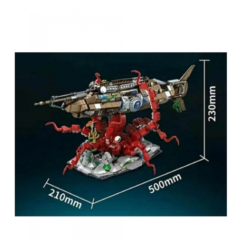 розміри зібраної моделі конструктор Наутілус та Кракен 1190 деталей 7078