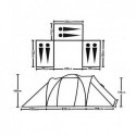 Схема розташування та розмірів намету 6 місного на 3 кімнати Lanyu 1699-3 - фото